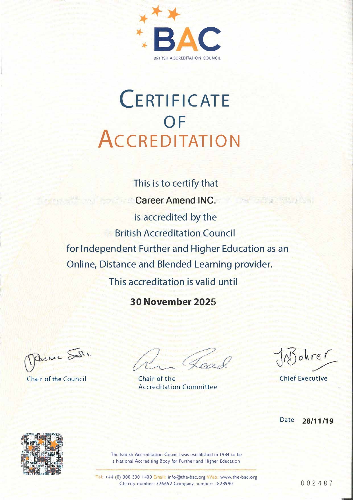 certificates